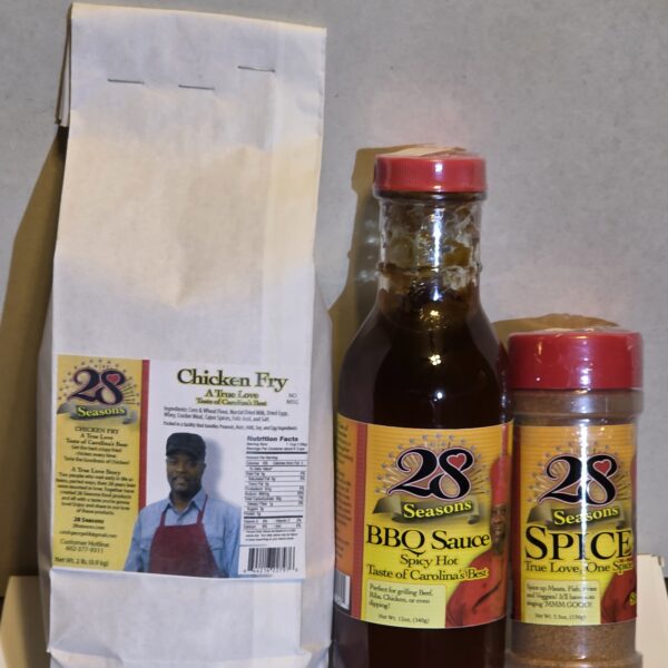 Spice Blend (16oz), Seafood Batter (2lb), and BBQ Sauce (12oz) Varity Pack
