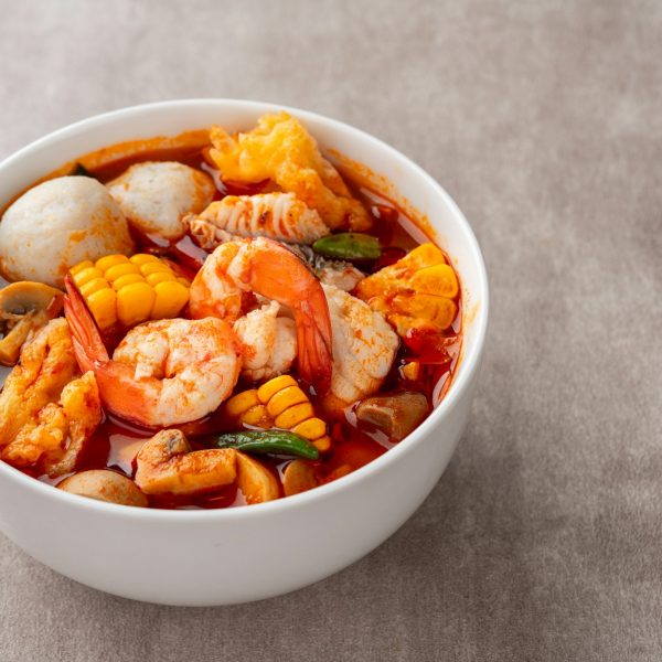 Shrimp soup bowl, Tom yum or tom yam